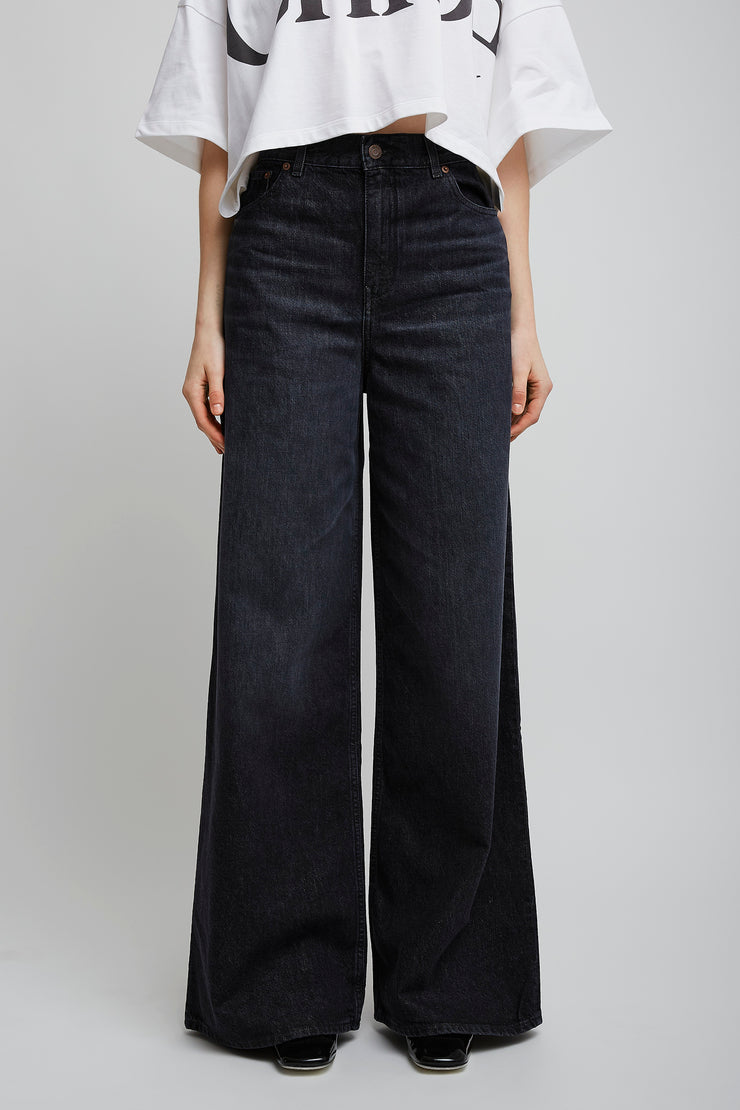 High rise dark jeans