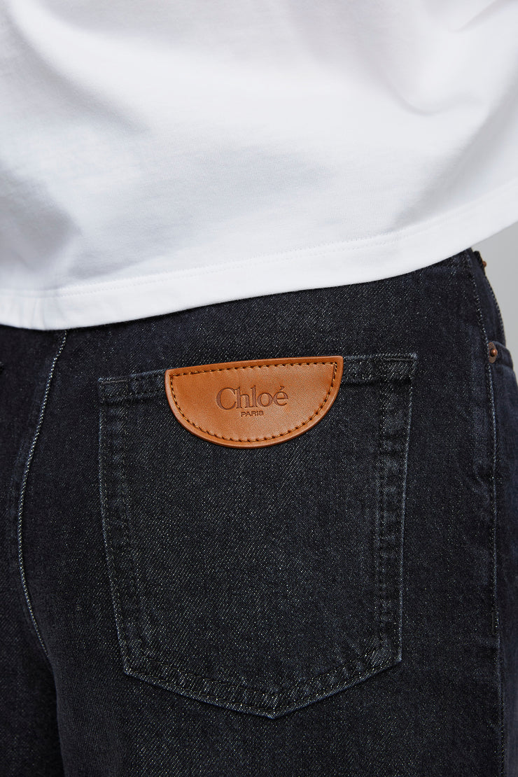 High rise dark jeans