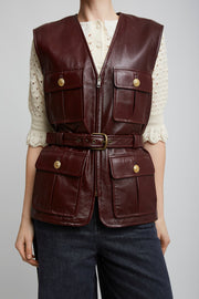 Utilitarian leather vest