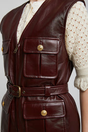 Utilitarian leather vest