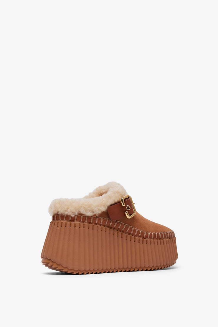 Nama tan shearling sneakers