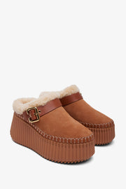 Nama tan shearling sneakers