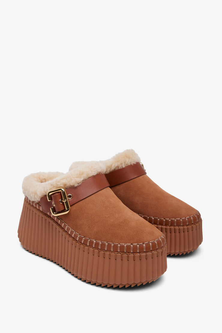 Nama tan shearling sneakers
