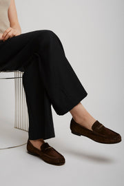 Chloe dark brown suede loafers