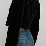 Cropped Spencer black velvet jacket