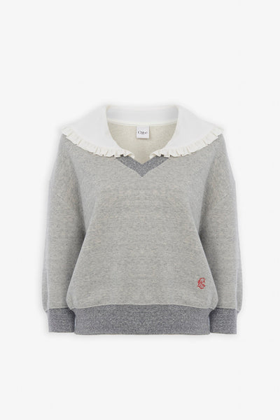 Collared V-neck jumper