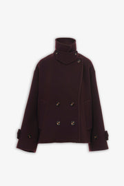 Double-breasted oversized short coat