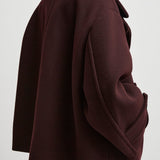 Double-breasted oversized short coat