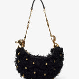 Chain horse black shoulder bag