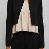 Black scallop cropped jacket
