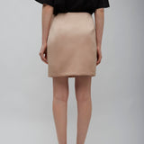 Rose dust satin skirt