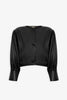Cropped blouson leather jacket