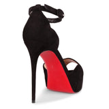 Aketata 120 black suede platform sandal
