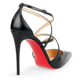 Crossfliketa 100 black leather pumps