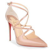 Crossfliketa 100 beige patent leather pumps