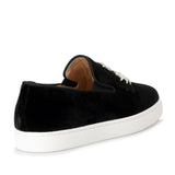 Logo Boat black velvet sneakers