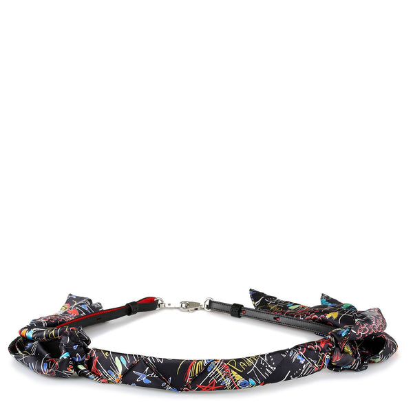 Artemistrap black loubitag silk scarf strap