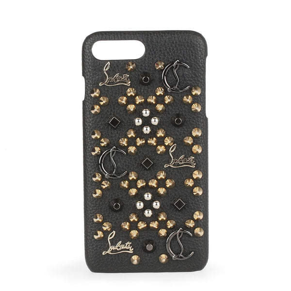 Loubiphone iPhone 7 and 8 Plus black leather phone case