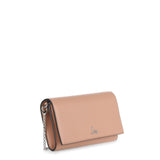 Boudoir beige leather chain wallet