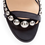 Galeria 100 nappa shiny black sandals