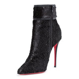 Moulakate 100 black paillette booties