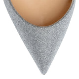 Pigalle Follies 100 silver glitter pumps