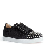 Vieira black velvet spike sneakers