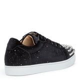 Vieira black velvet spike sneakers
