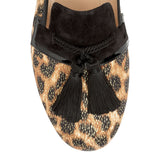 By The Sofa Donna flat leopard lurex loafers