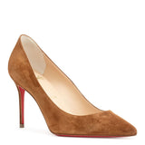 Decollete 85 tan suede pumps
