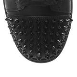 Vieira spikes black leather sneakers