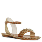 Cordorella spiked flat leather sandals