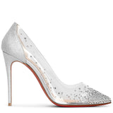 Degrastrass pvc 100 silver glitter pumps