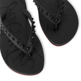 Loubi flip donna flat black sandals