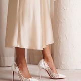 Follies Lace 100 white pumps