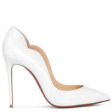 Hot Chick 100 patent white pumps