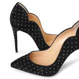 Hot Chick 100 plume suede pumps
