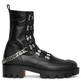 Horse flat leather ankle boots