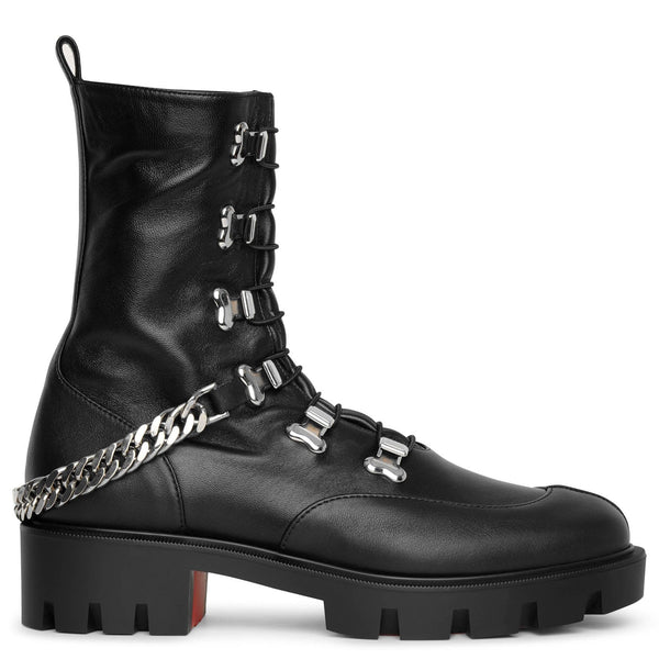 Horse flat leather ankle boots