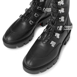 Horse flat leather ankle boots