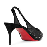 Follies Strass sling 70 black suede pumps