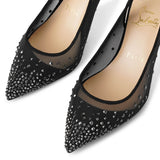 Follies Strass sling 70 black suede pumps