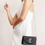 Loubi 54 small black satin strass