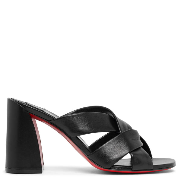 Dispo club black leather mules