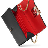 Carasky black leather clutch