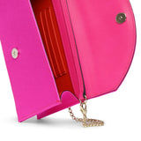 Loubi54 small strass holly pink satin clutch