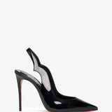 Hot Chick sling 100 black patent pumps