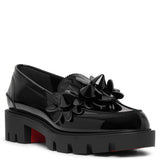 Daisy spikes black patent flats