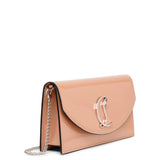 Loubi54 nude patent clutch