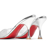 Degramule 85 silver strass mules